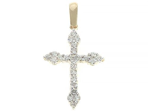 14K Yellow Gold Diamond  Cross