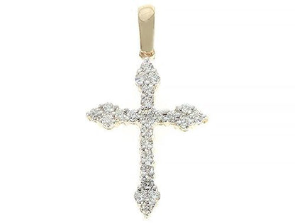 14K Yellow Gold Diamond  Cross
