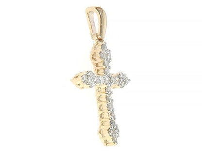 14K Yellow Gold Diamond  Cross