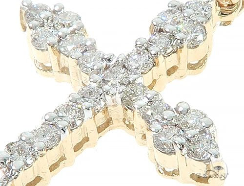 14K Yellow Gold Diamond  Cross