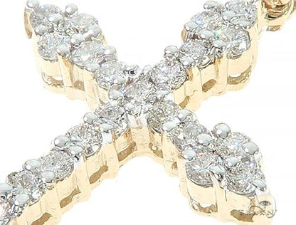 14K Yellow Gold Diamond  Cross