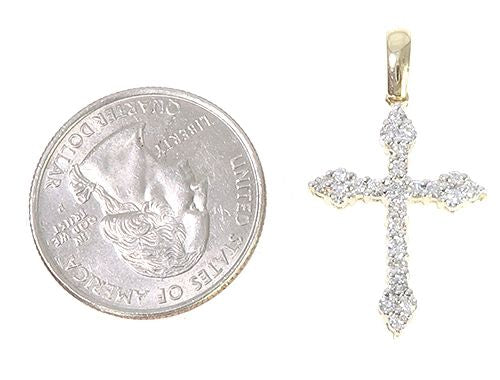14K Yellow Gold Diamond  Cross