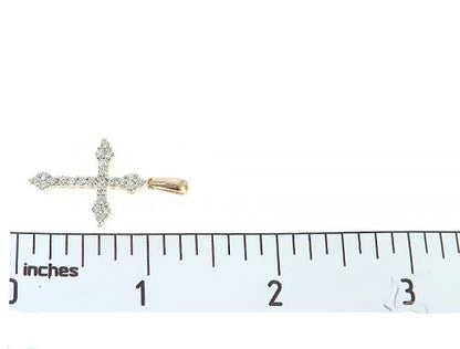 14K Yellow Gold Diamond  Cross