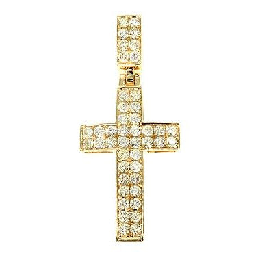 14K Gold Diamond Cross Pendant