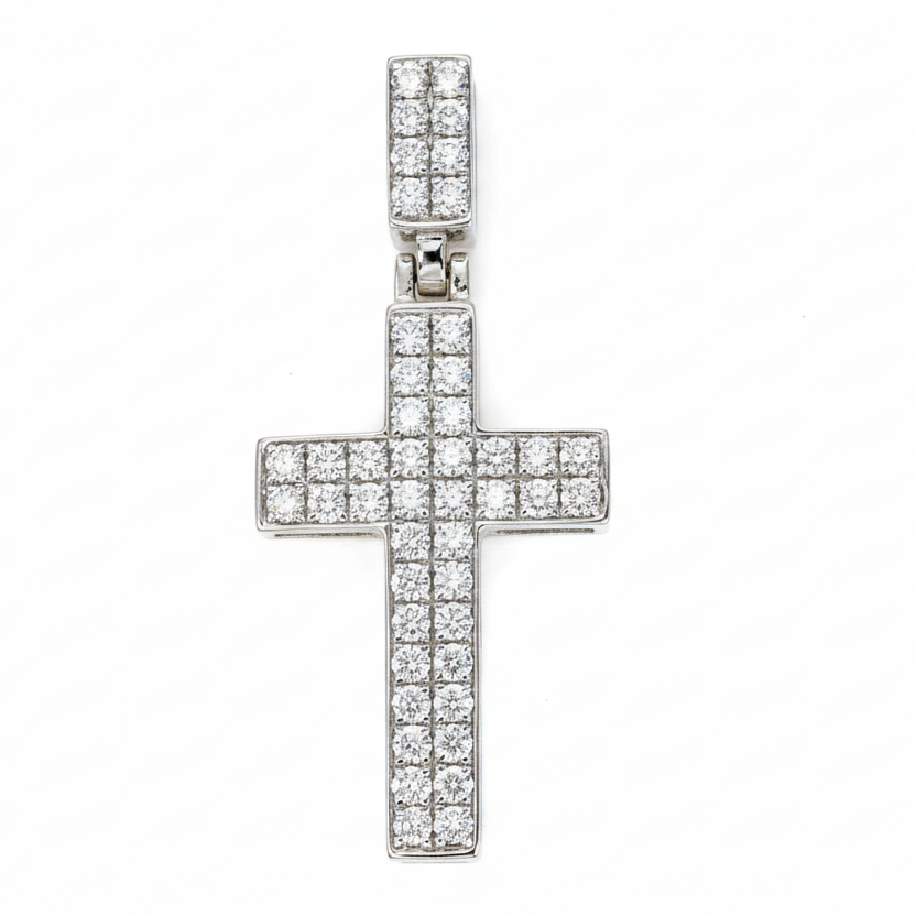 14K Gold Diamond Cross Pendant