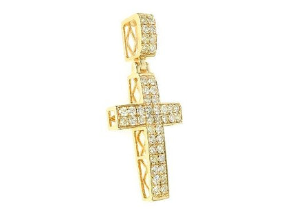14K Gold Diamond Cross Pendant