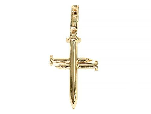 14K Gold Diamond Nail Cross