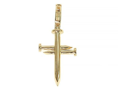 14K Gold Diamond Nail Cross