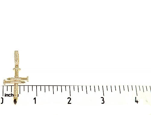 14K Gold Diamond Nail Cross