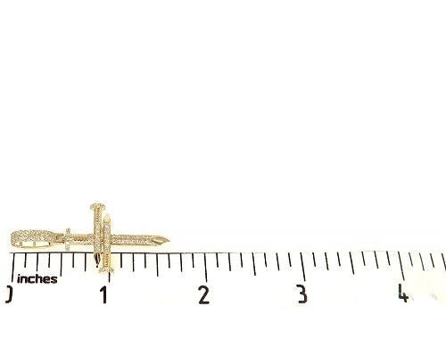 14K Gold Diamond Nail Cross