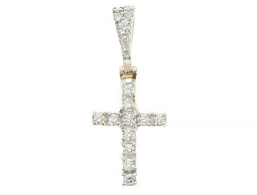 14K Yellow Gold Diamond Small Cross
