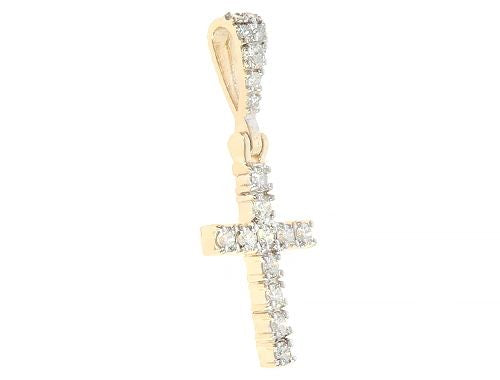 14K Yellow Gold Diamond Small Cross