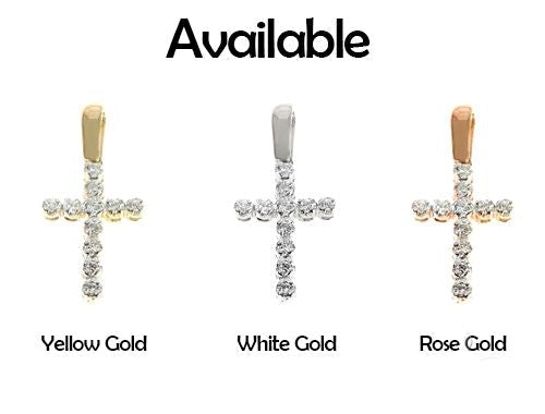 14K Gold Diamond Small Cross