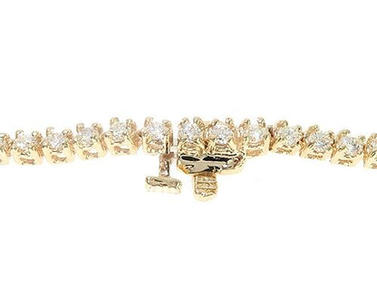14K Yellow Gold Diamond Tennis Chain 22 Inches 2mm