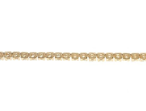 14K Yellow Gold Diamond Tennis Chain 22 Inches 2mm
