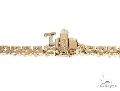 14K Yellow Gold Diamond Tennis Chain 22 Inches 2mm