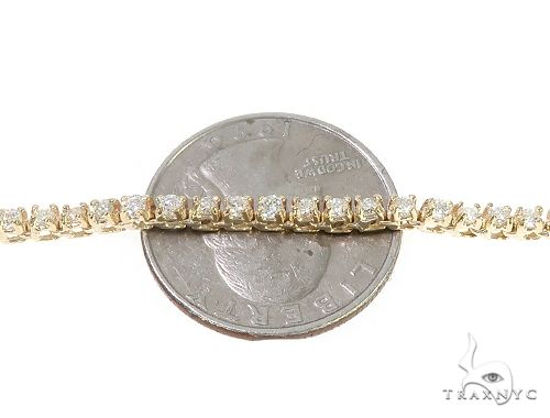 14K Yellow Gold Diamond Tennis Chain 22 Inches 2mm