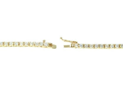 14K Yellow Gold Diamond Tennis 22 Inches 2.5mm