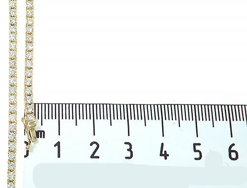 14K Yellow Gold Diamond Tennis 22 Inches 2.5mm
