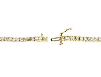 14K Yellow Gold Diamond Tennis Chain 22 Inches 3mm