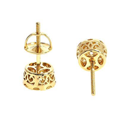 14K Gold Cluster Stud Earrings