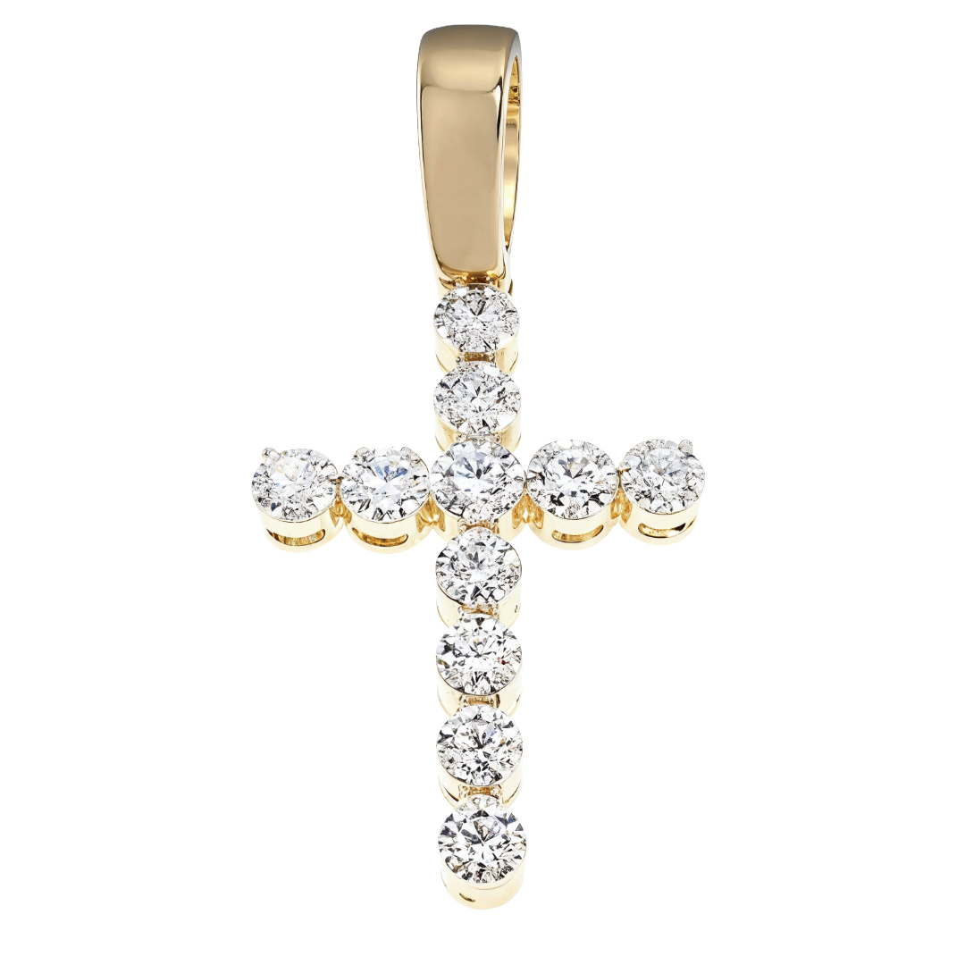 14K Gold Diamond Small Cross