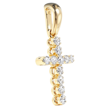 14K Gold Diamond Small Cross