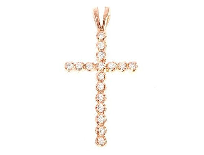 14k Gold Round Cut Cross