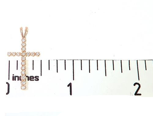 14k Gold Round Cut Cross