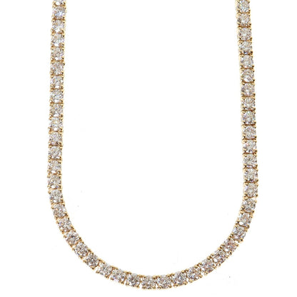 14k Yellow Gold Tennis chain 7pt 3.3mm 22 inches