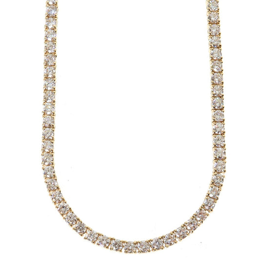 14k Yellow Gold Tennis chain 7pt 3.3mm 22 inches