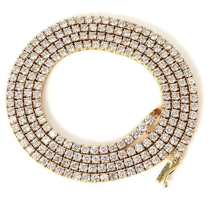 14k Yellow Gold Tennis chain 7pt 3.3mm 22 inches