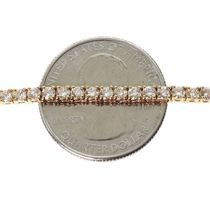 14k Yellow Gold Tennis chain 7pt 3.3mm 22 inches