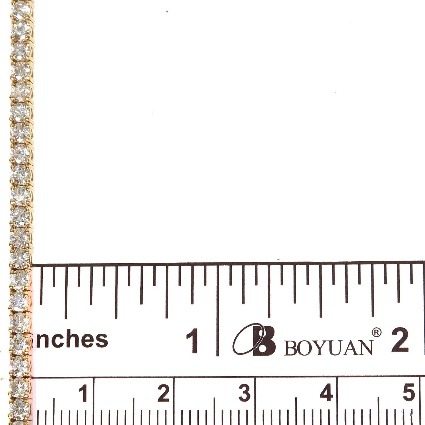 14k Yellow Gold Tennis chain 7pt 3.3mm 22 inches