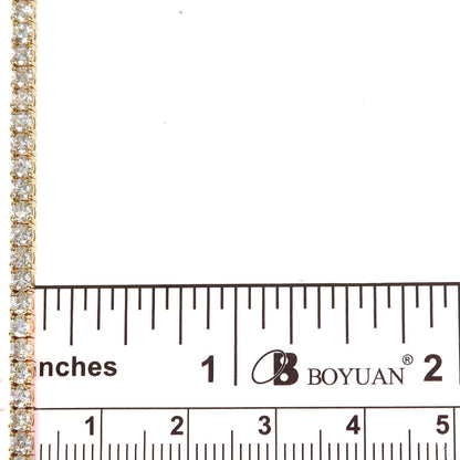 14k Yellow Gold Tennis chain 7pt 3.3mm 22 inches