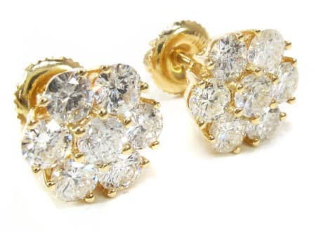 Diamond Flower Earrings