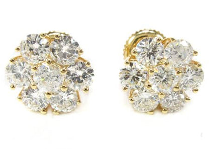 Diamond Flower Earrings