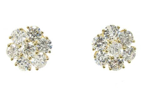 Diamond Flower Earrings