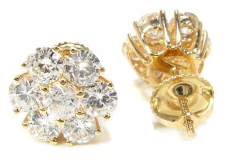 Diamond Flower Earrings