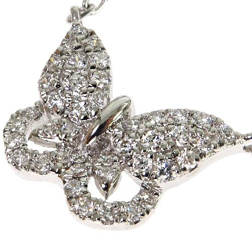 18K Gold Butterfly Baguette Diamond Necklace 67916