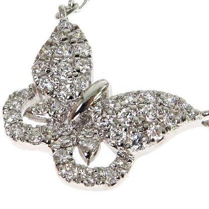 18K Gold Butterfly Baguette Diamond Necklace 67916