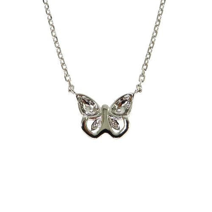 18K Gold Butterfly Baguette Diamond Necklace 67916
