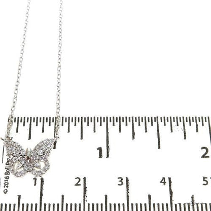 18K Gold Butterfly Baguette Diamond Necklace 67916
