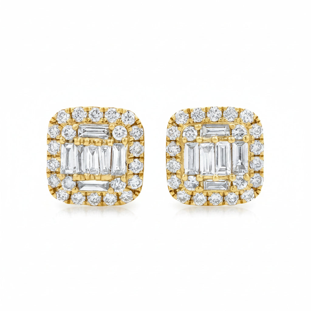 18K Gold Diamond Earrings