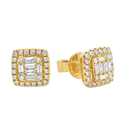 18K Gold Diamond Earrings