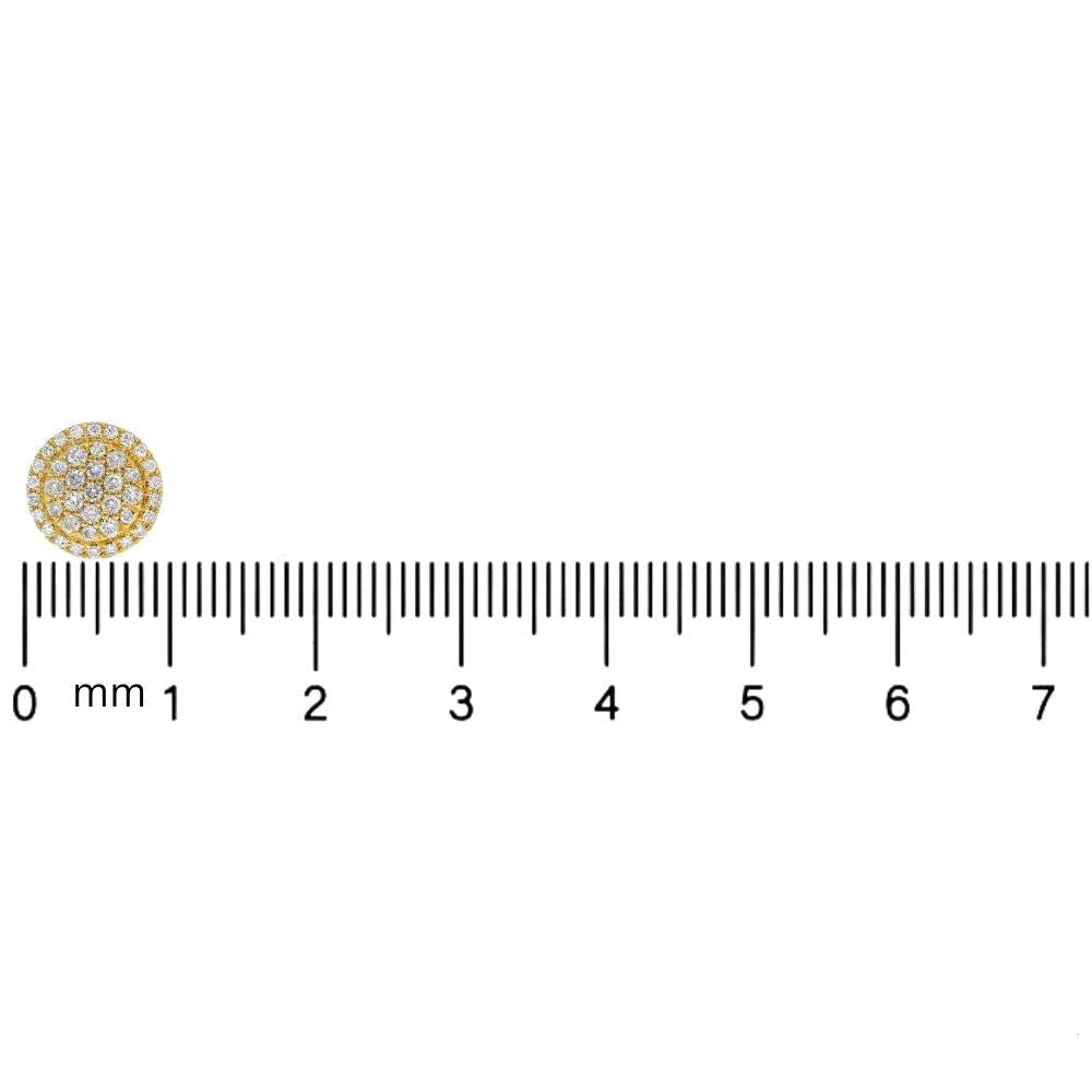 18K Gold Diamond Round Earrings