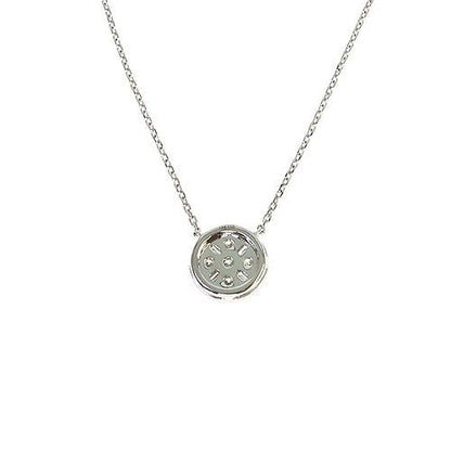 18K Gold Round Diamond Necklace With Adjustable Chain 67310