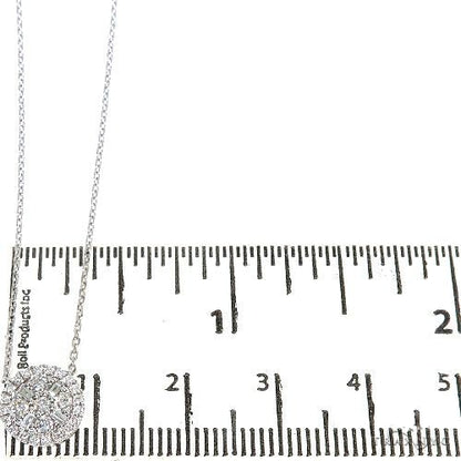 18K Gold Round Diamond Necklace With Adjustable Chain 67310