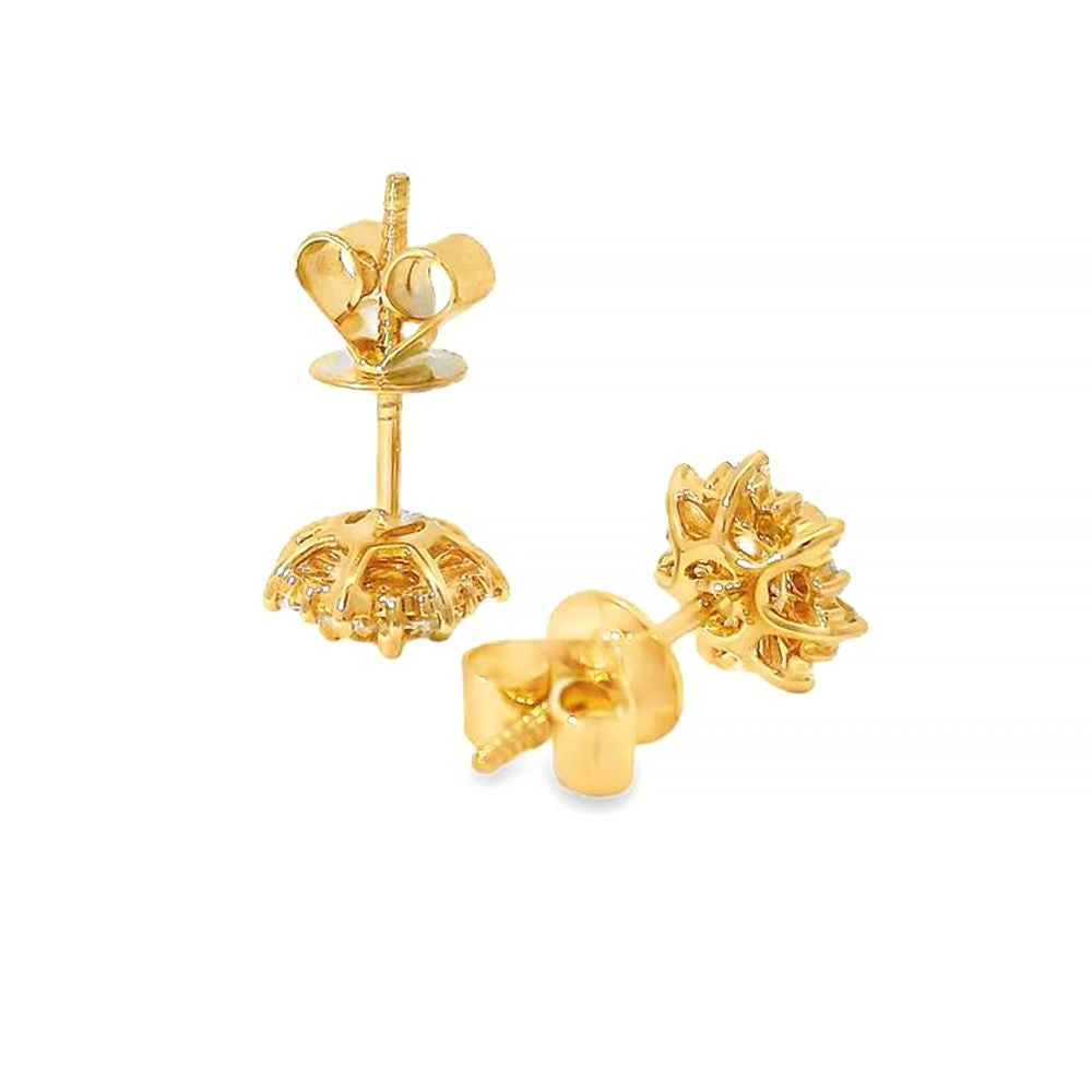 18K Gold Snowflake Diamond Earrings