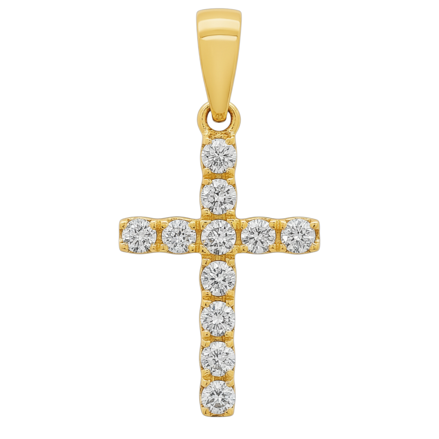 14K Gold Mini Diamond Cross